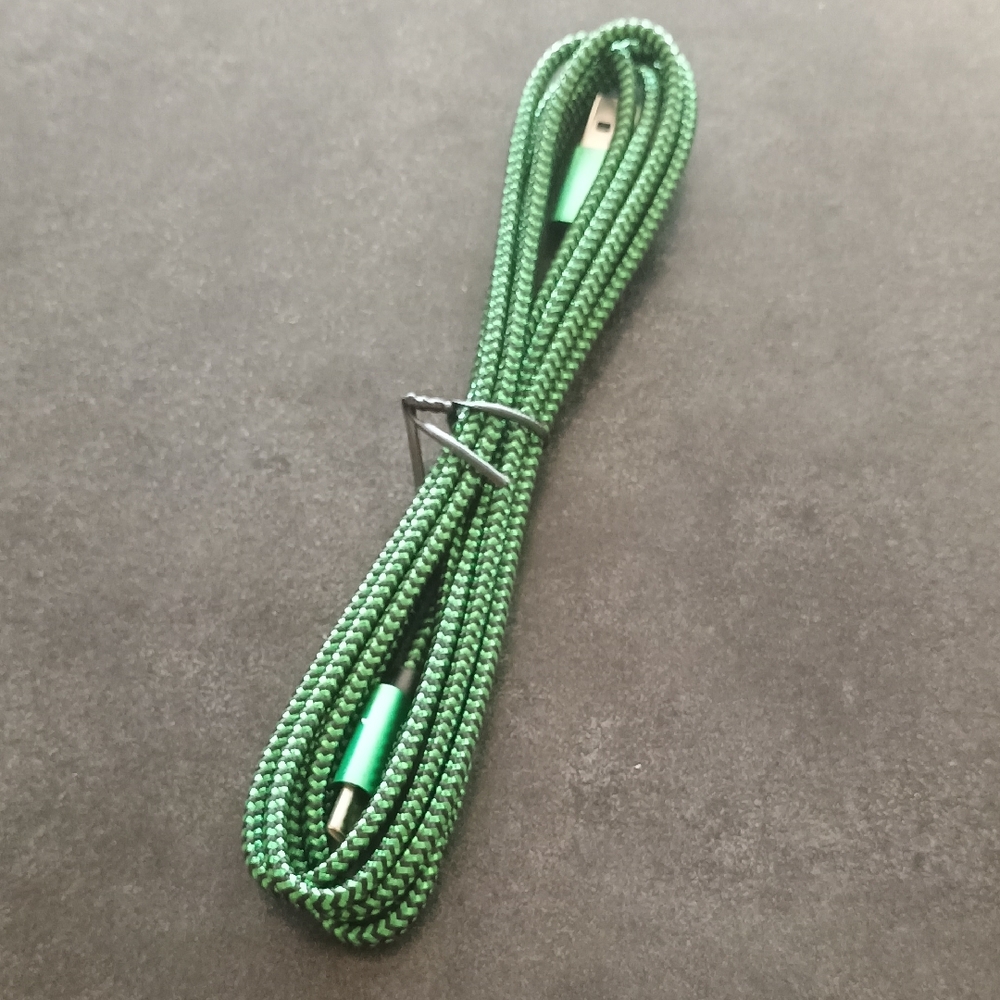 6ft Green Braided USB Type C Cable